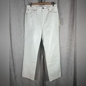 AGOLDE Recycled Leather Pants White Waist 30 90s Pinch Waist NWT - Read below